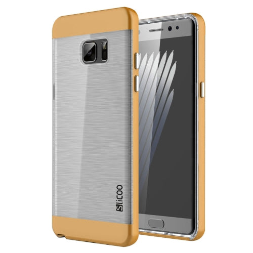 SLiCOO for Galaxy Note 7 / N930 Concise Fashion Separable Dichromatic Brushed Texture Transparent TPU + Electroplating PC Combination Case