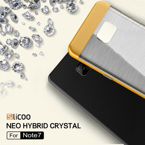 SLiCOO for Galaxy Note 7 / N930 Concise Fashion Separable Dichromatic Brushed Texture Transparent TPU + Electroplating PC Combination Case