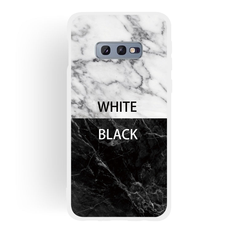 Black and White Text Matte Semi-transparent TPU Marble Mobile Phone Case for Galaxy S10e