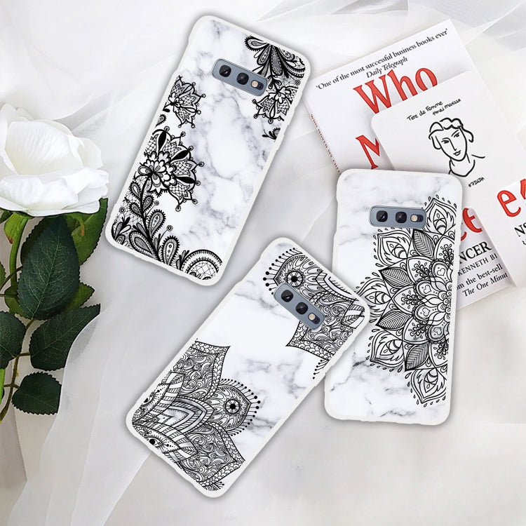 Lace Flower  Matte Semi-transparent TPU Marble Mobile Phone Case for Galaxy S10e