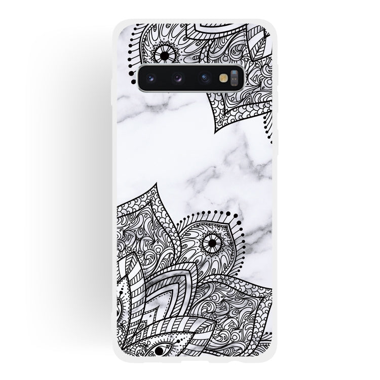 Diagonal Lace Matte Semi-transparent TPU Marble Phone Case for Galaxy S10+