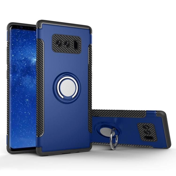For Galaxy Note 8 PC+TPU Magnetic Protective Back Cover Case with 360 Degree Rotation Ring Holder