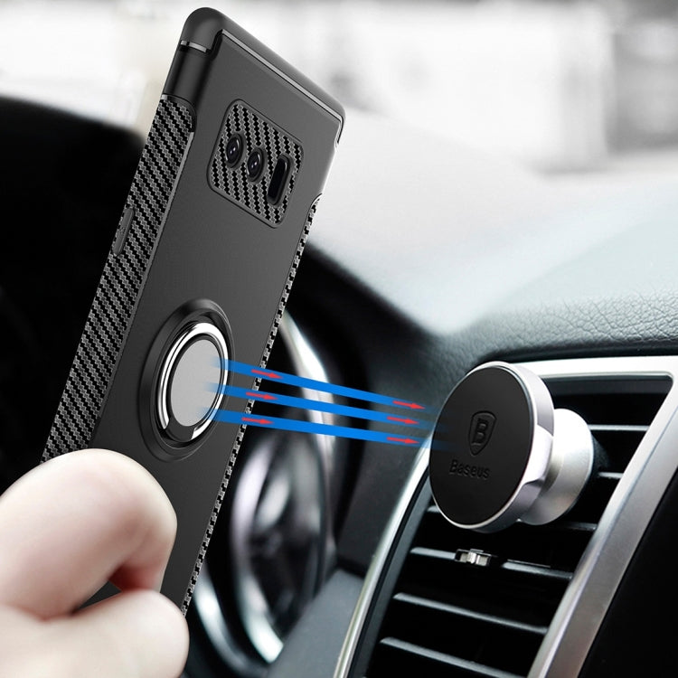 For Galaxy Note 8 PC+TPU Magnetic Protective Back Cover Case with 360 Degree Rotation Ring Holder