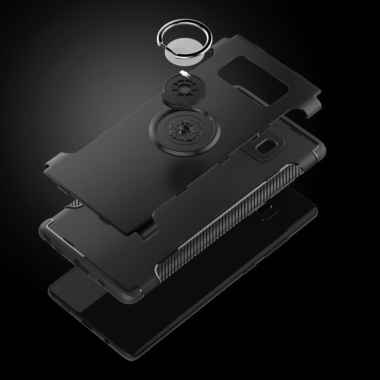 For Galaxy Note 8 PC+TPU Magnetic Protective Back Cover Case with 360 Degree Rotation Ring Holder