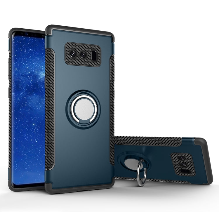For Galaxy Note 8 PC+TPU Magnetic Protective Back Cover Case with 360 Degree Rotation Ring Holder