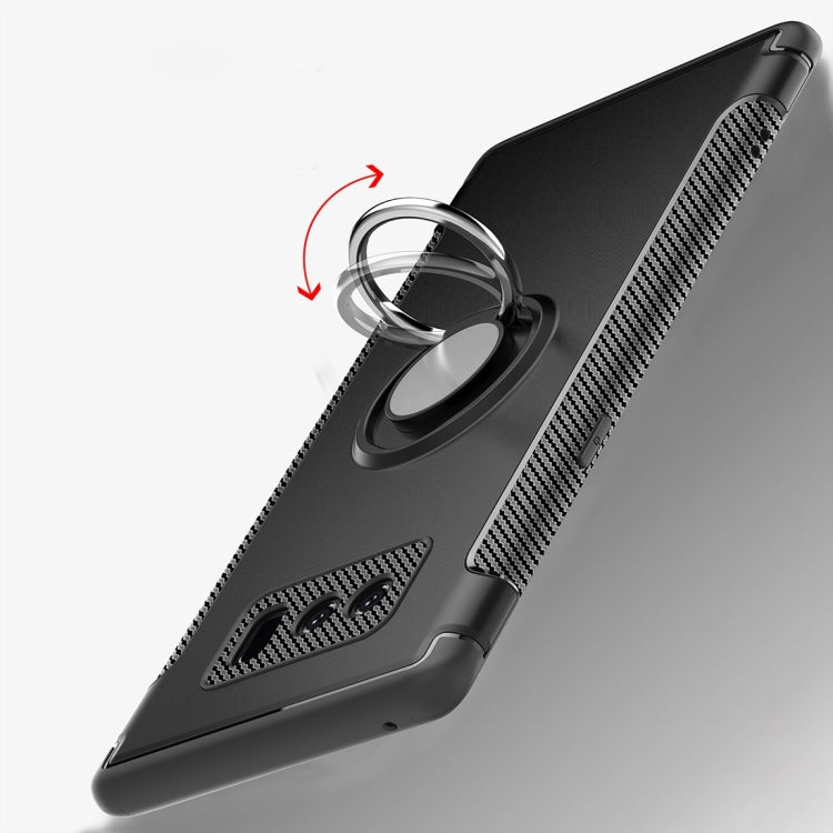 For Galaxy Note 8 PC+TPU Magnetic Protective Back Cover Case with 360 Degree Rotation Ring Holder
