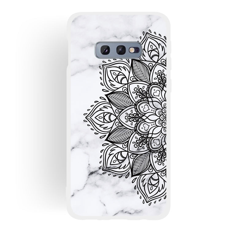 Half Flower Frosted Matte Semi-transparent TPU Marble Phone Case for Galaxy S10e