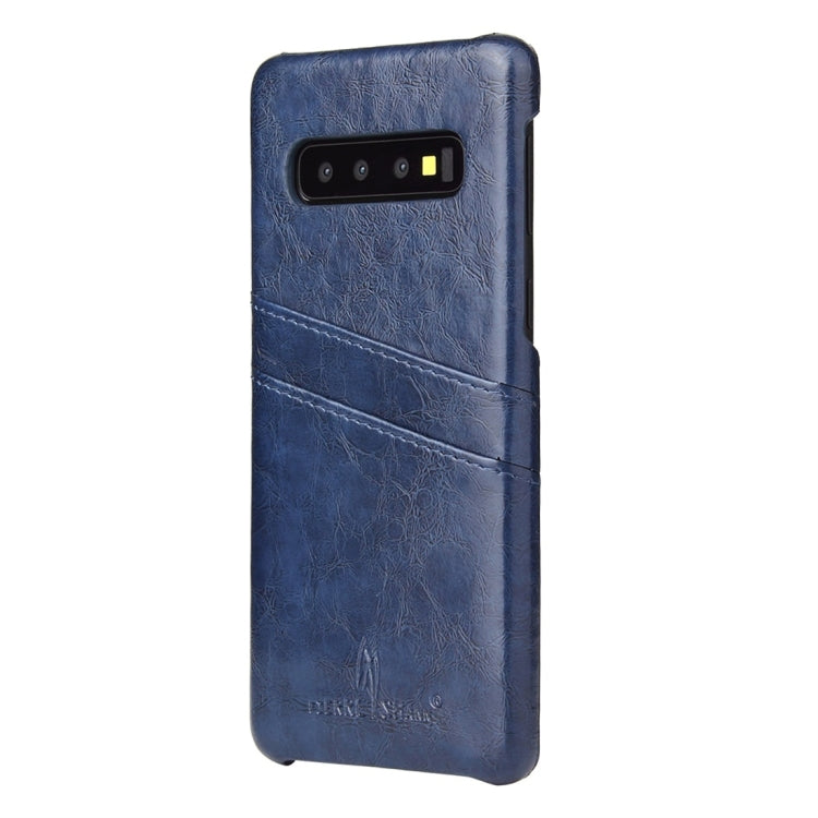 Fierre Shann Retro Oil Wax Texture PU Leather Case for Galaxy S10, with Card Slots
