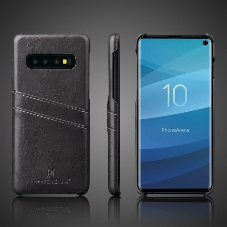 Fierre Shann Retro Oil Wax Texture PU Leather Case for Galaxy S10 E, with Card Slots