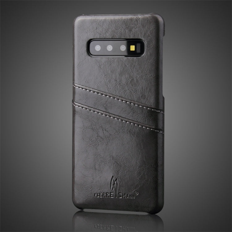 Fierre Shann Retro Oil Wax Texture PU Leather Case for Galaxy S10 E, with Card Slots
