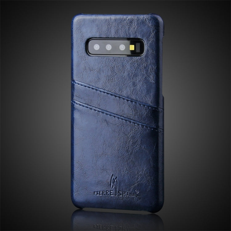 Fierre Shann Retro Oil Wax Texture PU Leather Case for Galaxy S10 Plus, with Card Slots