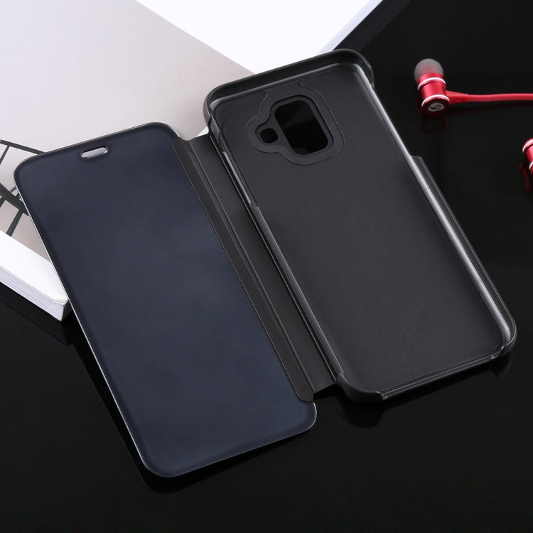 Electroplating Mirror Horizontal Flip Leather Case for Galaxy A6 (2018) , with Holder