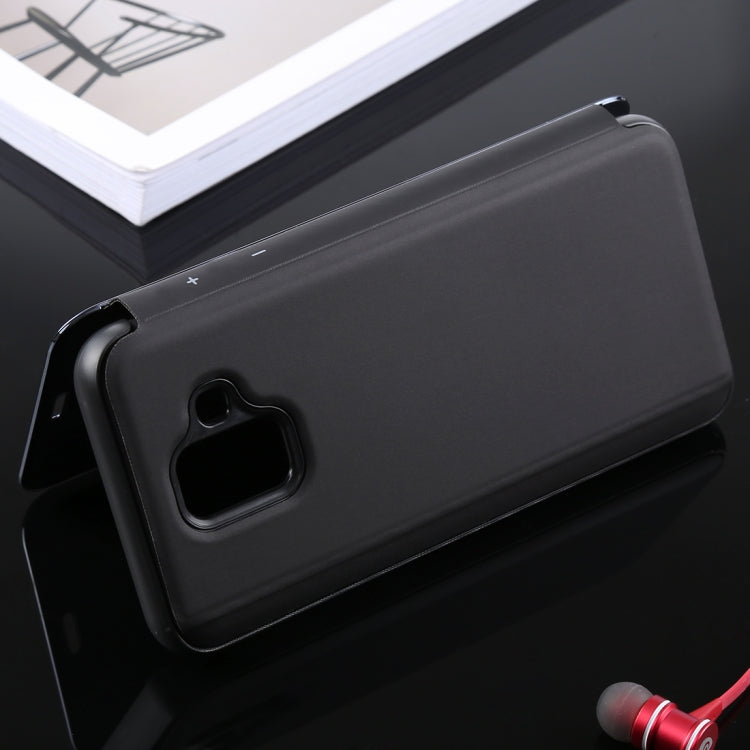 Electroplating Mirror Horizontal Flip Leather Case for Galaxy A6 (2018) , with Holder