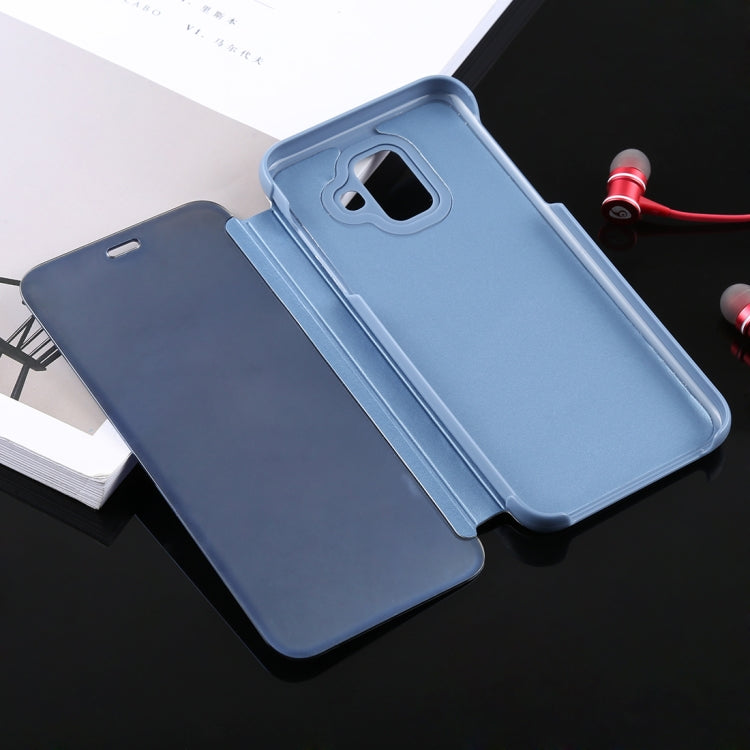 Electroplating Mirror Horizontal Flip Leather Case for Galaxy A6 (2018) , with Holder