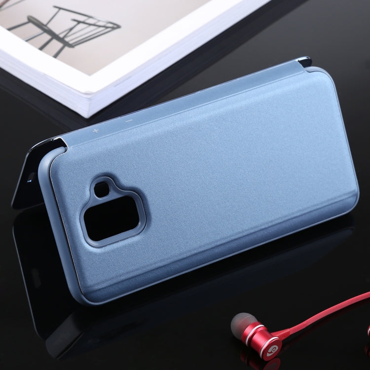 Electroplating Mirror Horizontal Flip Leather Case for Galaxy A6 (2018) , with Holder