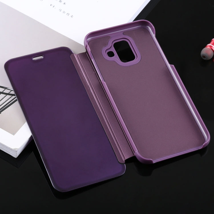 Electroplating Mirror Horizontal Flip Leather Case for Galaxy A6 (2018) , with Holder
