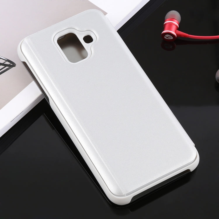 Electroplating Mirror Horizontal Flip Leather Case for Galaxy A6 (2018) , with Holder