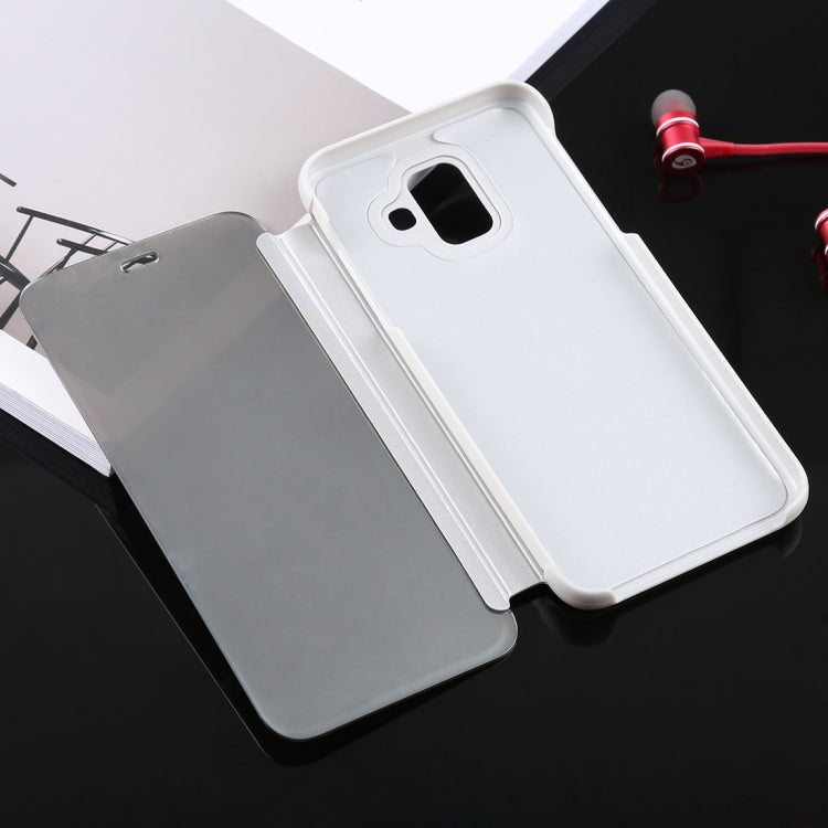 Electroplating Mirror Horizontal Flip Leather Case for Galaxy A6 (2018) , with Holder