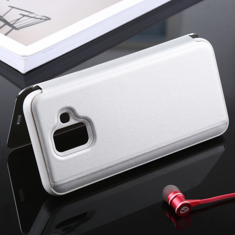 Electroplating Mirror Horizontal Flip Leather Case for Galaxy A6 (2018) , with Holder
