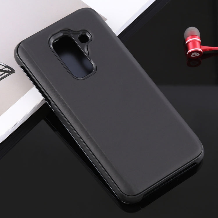 Electroplating Mirror Horizontal Flip Leather Case for Galaxy A6+ (2018) , with Holder