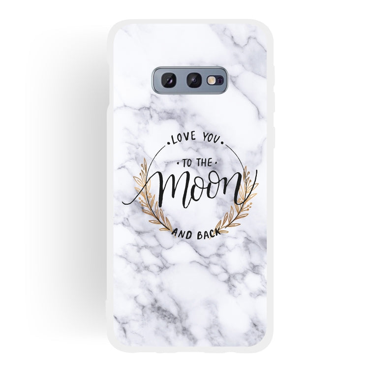 Moon Text Semi-transparent TPU Marble Phone Case for Galaxy S10e