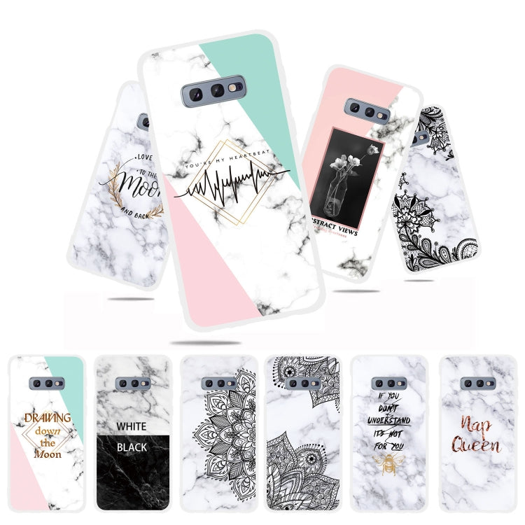 Moon Text Semi-transparent TPU Marble Phone Case for Galaxy S10e