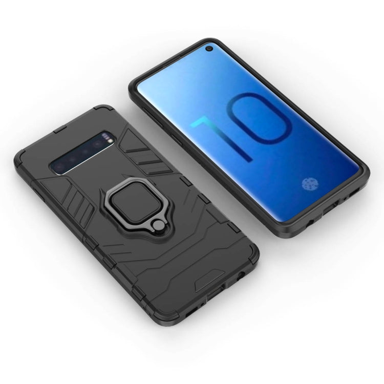 PC + TPU Shockproof Protective Case for Samsung Galaxy S10, with Magnetic Ring Holder