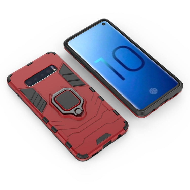PC + TPU Shockproof Protective Case for Samsung Galaxy S10, with Magnetic Ring Holder