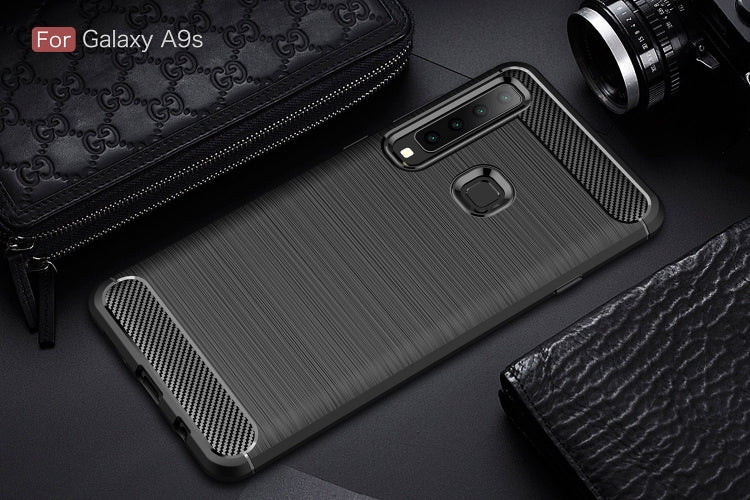 Brushed Texture Carbon Fiber Soft TPU Case for Galaxy A9 (2018) / A9s