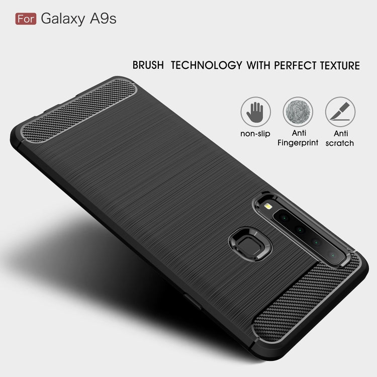 Brushed Texture Carbon Fiber Soft TPU Case for Galaxy A9 (2018) / A9s