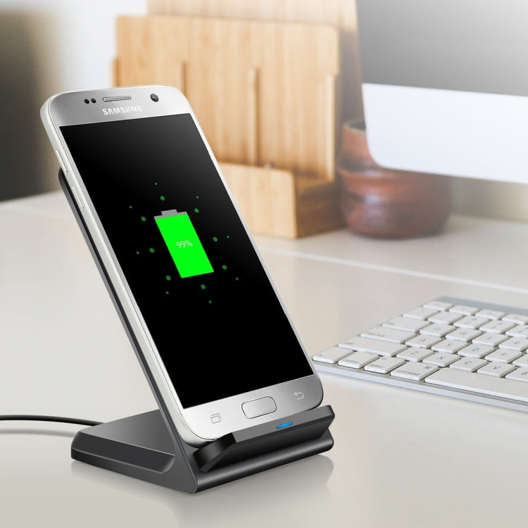 Q740 Output 5V 2A Qi Standard Vertical Fast Wireless Charger, Used in Support QI Sandard Phones, For iPhone, Galaxy, Huawei, Xiaomi, LG, HTC and Other Smart Phones