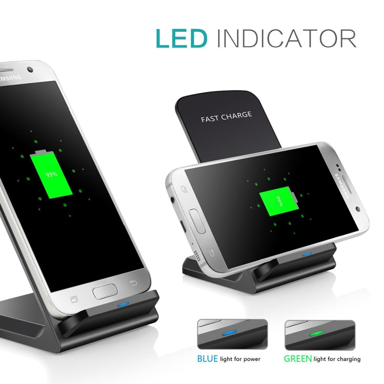 Q740 Output 5V 2A Qi Standard Vertical Fast Wireless Charger, Used in Support QI Sandard Phones, For iPhone, Galaxy, Huawei, Xiaomi, LG, HTC and Other Smart Phones