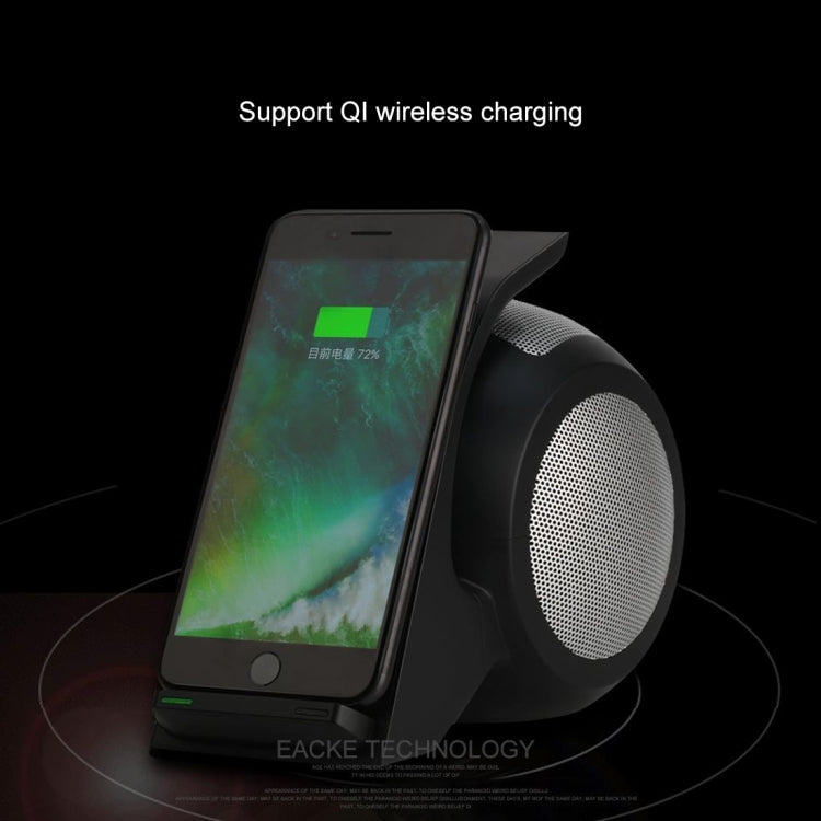 WN1 Output 5V 2A Qi Standard Vertical Fast Wireless Charger with Bluetooth Speaker, Used in Support QI Sandard Phones, For iPhone, Galaxy, Huawei, Xiaomi, LG, HTC and Other Smart Phones(Black)