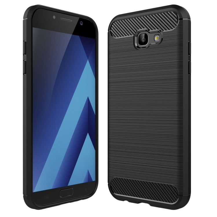 For Smasung Galaxy A7 (2017) Brushed Carbon Fiber Texture Shockproof TPU Protective Case