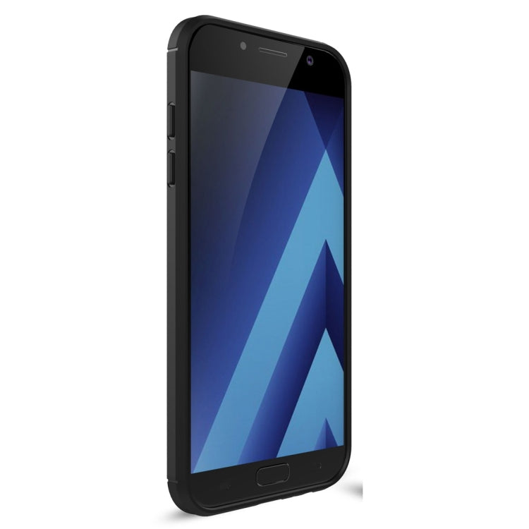 For Smasung Galaxy A7 (2017) Brushed Carbon Fiber Texture Shockproof TPU Protective Case