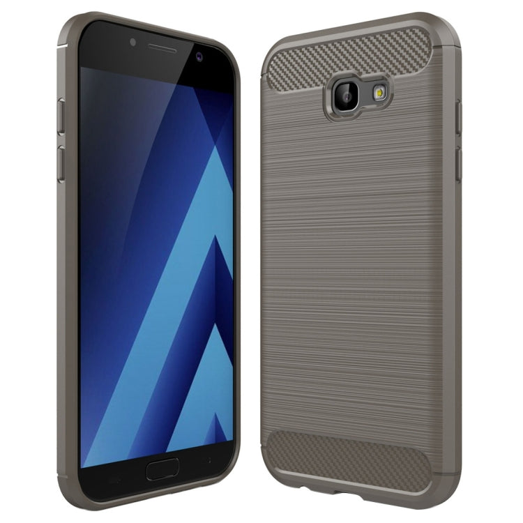 For Smasung Galaxy A7 (2017) Brushed Carbon Fiber Texture Shockproof TPU Protective Case
