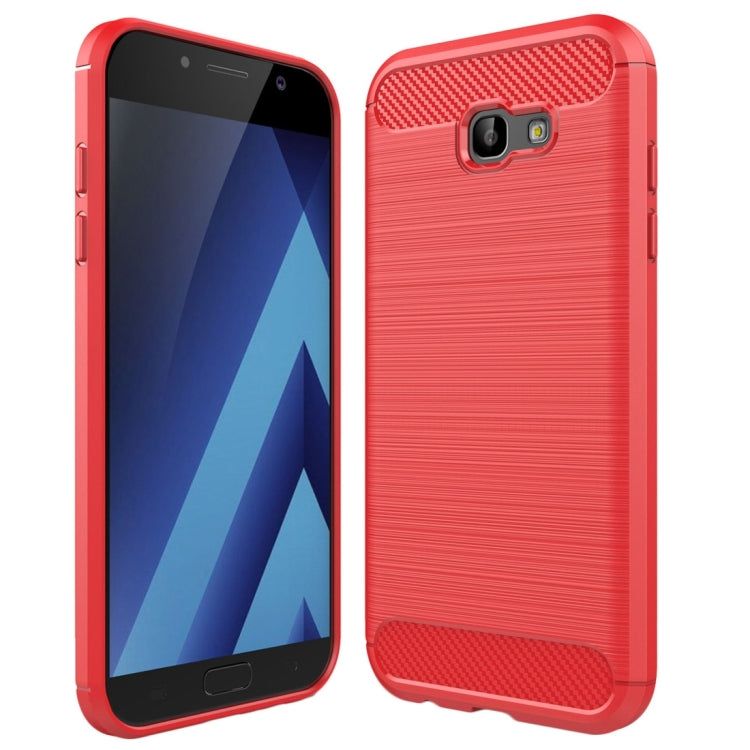 For Smasung Galaxy A7 (2017) Brushed Carbon Fiber Texture Shockproof TPU Protective Case
