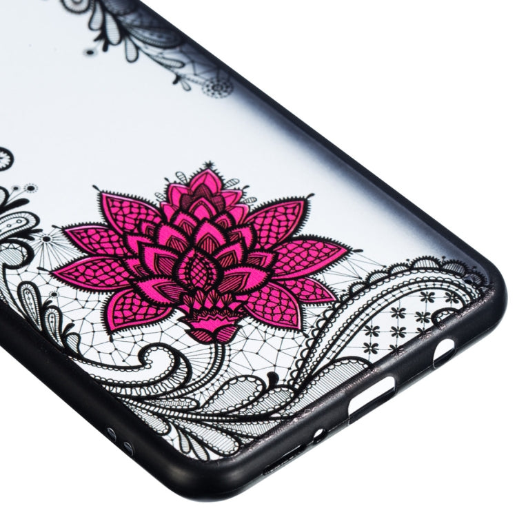 Small Lotus Pattern Embossed Lace + PC Case for Galaxy A7 (2018)