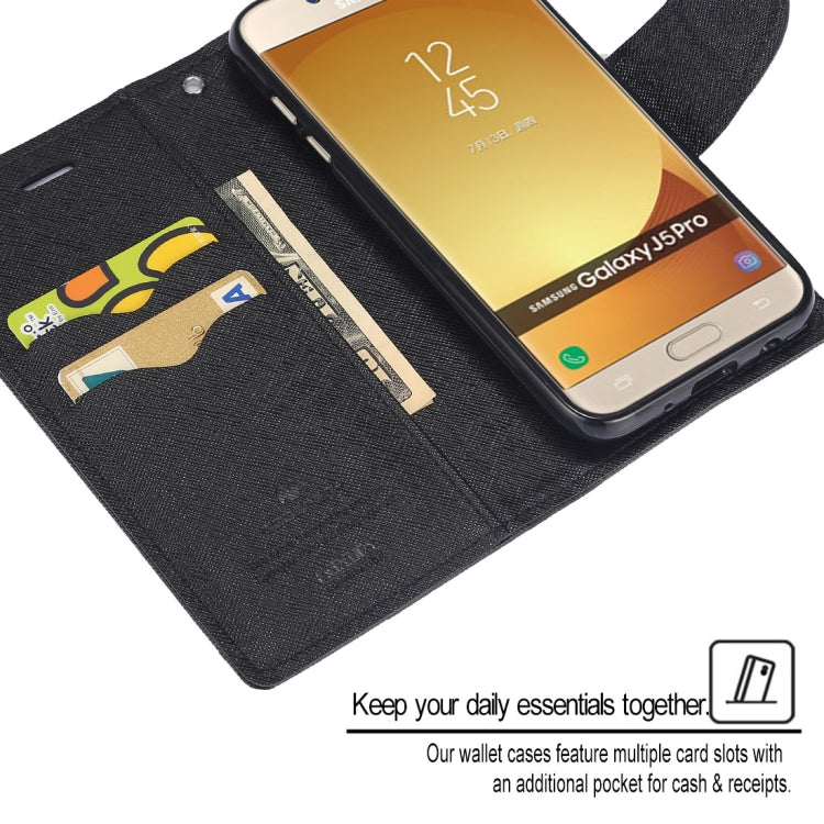 GOOSPERY FANCY DIARY Horizontal Flip PU Leather Case for Galaxy J5 (2017) (EU Version), with Card Slots & Holder