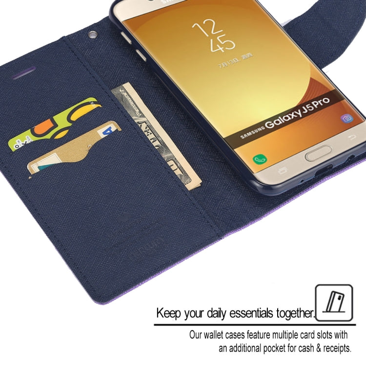 GOOSPERY FANCY DIARY Horizontal Flip PU Leather Case for Galaxy J5 (2017) (EU Version), with Card Slots & Holder