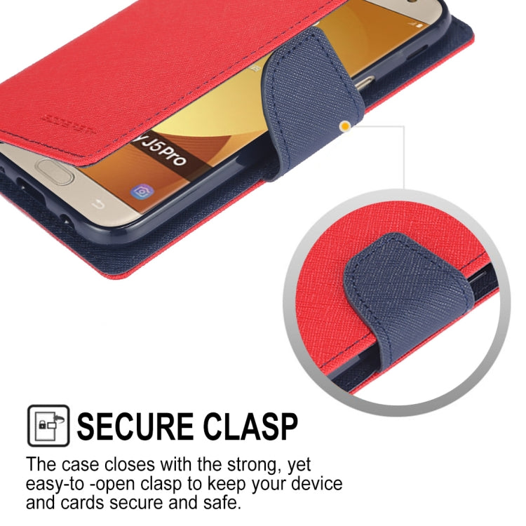 GOOSPERY FANCY DIARY Horizontal Flip PU Leather Case for Galaxy J5 (2017) (EU Version), with Card Slots & Holder