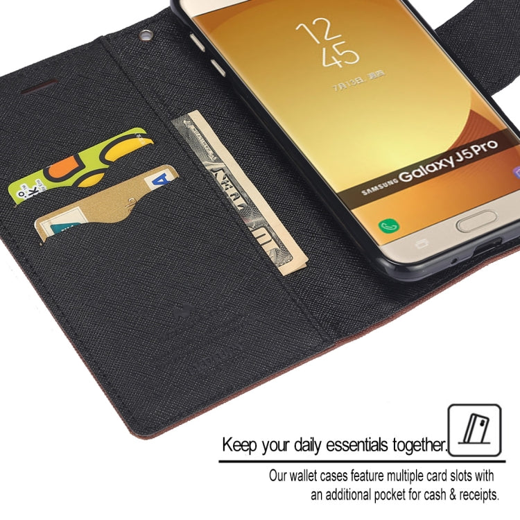 GOOSPERY FANCY DIARY Horizontal Flip PU Leather Case for Galaxy J5 (2017) (EU Version), with Card Slots & Holder