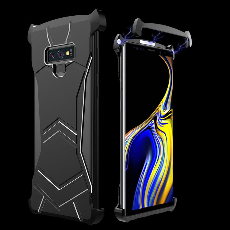 R-JUST Magnet Adsorption Metal Polished Texture Phone Case for Galaxy Note 9 (Black)