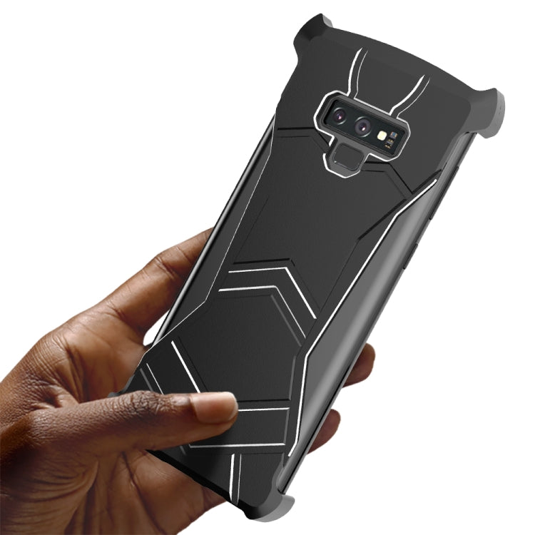 R-JUST Magnet Adsorption Metal Polished Texture Phone Case for Galaxy Note 9 (Black)