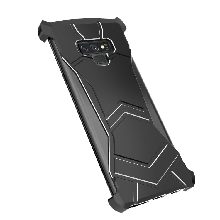 R-JUST Magnet Adsorption Metal Polished Texture Phone Case for Galaxy Note 9 (Black)