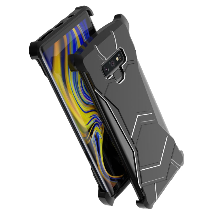 R-JUST Magnet Adsorption Metal Polished Texture Phone Case for Galaxy Note 9 (Black)
