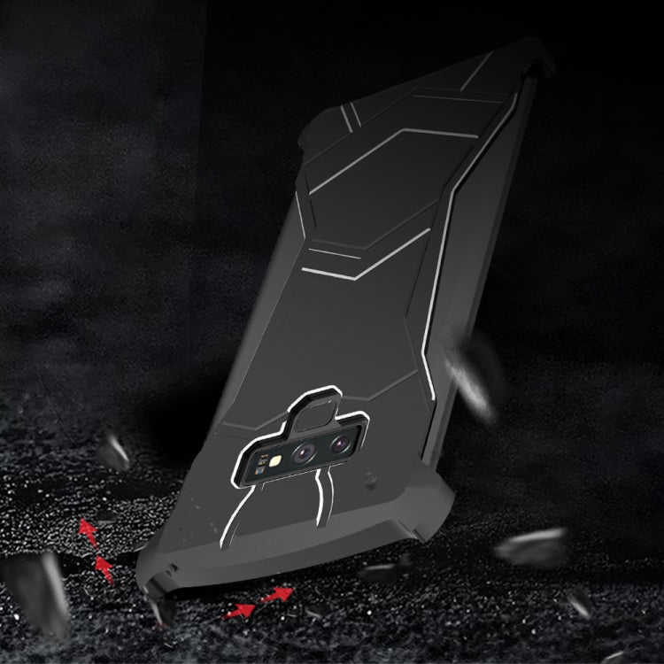 R-JUST Magnet Adsorption Metal Polished Texture Phone Case for Galaxy Note 9 (Black)