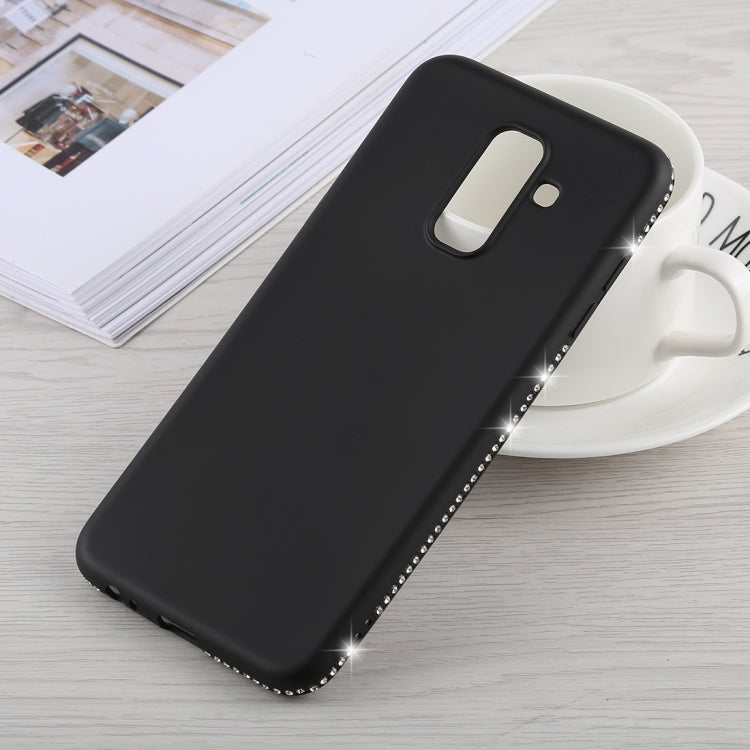 Crystal Decor Sides Smooth Surface Soft TPU Protective Back Case for Galaxy A6+ (2018)