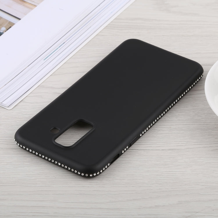 Crystal Decor Sides Smooth Surface Soft TPU Protective Back Case for Galaxy A6+ (2018)