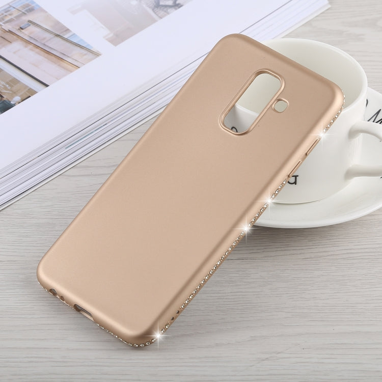 Crystal Decor Sides Smooth Surface Soft TPU Protective Back Case for Galaxy A6+ (2018)